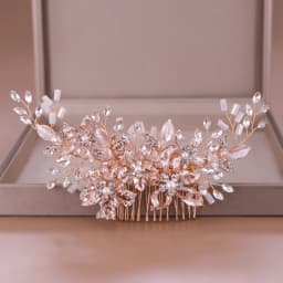 Trendy Rose gold Rhinestone Wedding Hair Combs Hair Accessories for Bridal Crystal Headpiece Hair ornaments Wedding Hair Jewelry