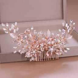 Trendy Rose gold Rhinestone Wedding Hair Combs Hair Accessories for Bridal Crystal Headpiece Hair ornaments Wedding Hair Jewelry