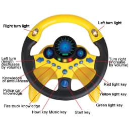 Electric Simulated Driving Steering Three-Dimensional Portable Wheel Copilot Toy Light And Sound Educational Children's Gifts