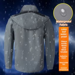 KB Men's Outdoor Jackets Fleece Lining Windbreaker Waterproof Winter Warm Jacket for Men Detachable Hat Men's Coats
