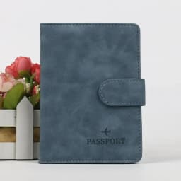 Leather Passport Holder Covers Case Waterproof Travel Credit Card Wallet Cute Passport Book for Women/Men Buckle Passport Cover