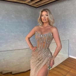 Customized Prom Dressd Luxury Rhinestone Prom Dress Sexy Matching Intricate Sequin Beading Column Strapless Long Dresses