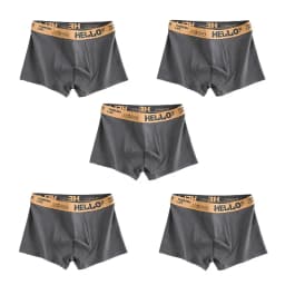 1/5pcs Men's Underwear, Breathable Comfy Quick Drying Stretchy Boxer Trunks, Sexy Underpants, Men's Trendy Boxer Panties
