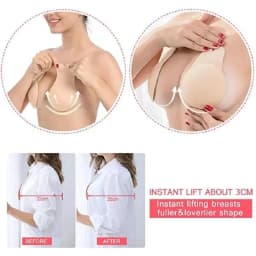 Women push up bras self adhesive silicone strapless invisible bra reusable sticky breast lift tape rabbit nipple cover bra pads