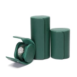 Embers Green Luxury Watch Roll - 1/2/3 Slot Genuine Leather Watch Storage Travel Case for Rolex Patek Philippe Watch Gift Box