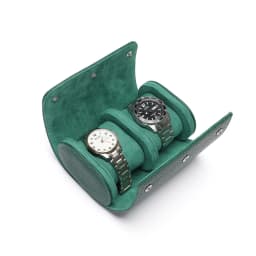 Embers Green Luxury Watch Roll - 1/2/3 Slot Genuine Leather Watch Storage Travel Case for Rolex Patek Philippe Watch Gift Box