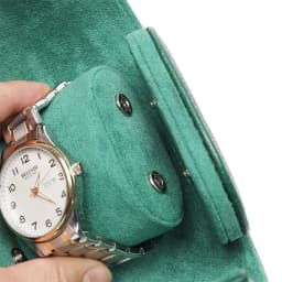 Embers Green Luxury Watch Roll - 1/2/3 Slot Genuine Leather Watch Storage Travel Case for Rolex Patek Philippe Watch Gift Box