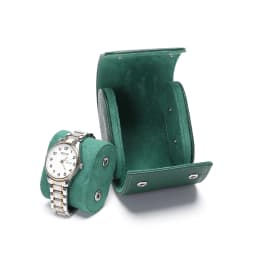 Embers Green Luxury Watch Roll - 1/2/3 Slot Genuine Leather Watch Storage Travel Case for Rolex Patek Philippe Watch Gift Box