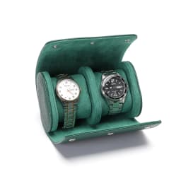 Embers Green Luxury Watch Roll - 1/2/3 Slot Genuine Leather Watch Storage Travel Case for Rolex Patek Philippe Watch Gift Box