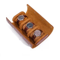 Embers Green Luxury Watch Roll - 1/2/3 Slot Genuine Leather Watch Storage Travel Case for Rolex Patek Philippe Watch Gift Box