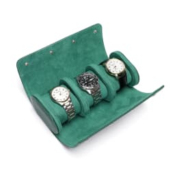 Embers Green Luxury Watch Roll - 1/2/3 Slot Genuine Leather Watch Storage Travel Case for Rolex Patek Philippe Watch Gift Box