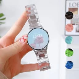 Transparent strap for Samsung Galaxy watch 7/6/5/pro/4/classic/Active 2 20mm/22mm Glacier link bracelet huawei gt 2-3-pro-4 band