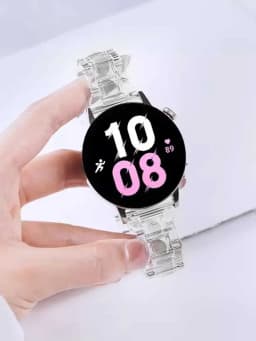 Transparent strap for Samsung Galaxy watch 7/6/5/pro/4/classic/Active 2 20mm/22mm Glacier link bracelet huawei gt 2-3-pro-4 band