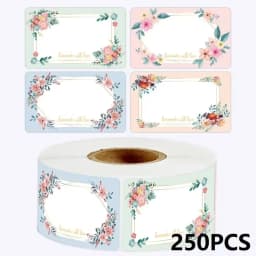50-250PCS New Flowers Name Lables Sunflowers Small Packaging Sticker Roll Pack Home Made Stickers Rolling Lables