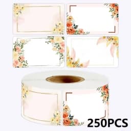 50-250PCS New Flowers Name Lables Sunflowers Small Packaging Sticker Roll Pack Home Made Stickers Rolling Lables