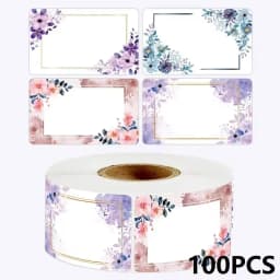 50-250PCS New Flowers Name Lables Sunflowers Small Packaging Sticker Roll Pack Home Made Stickers Rolling Lables