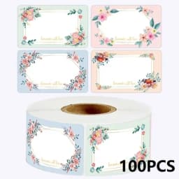 50-250PCS New Flowers Name Lables Sunflowers Small Packaging Sticker Roll Pack Home Made Stickers Rolling Lables