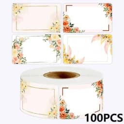 50-250PCS New Flowers Name Lables Sunflowers Small Packaging Sticker Roll Pack Home Made Stickers Rolling Lables