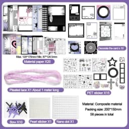 Paper Stickers DIY Itabag Insert Material Retro Lace Ribbon Itabag Decor DIY Material Creative Colorful