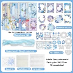 Paper Stickers DIY Itabag Insert Material Retro Lace Ribbon Itabag Decor DIY Material Creative Colorful