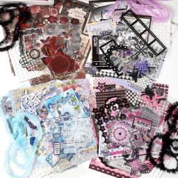 Paper Stickers DIY Itabag Insert Material Retro Lace Ribbon Itabag Decor DIY Material Creative Colorful