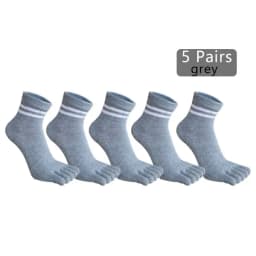 1/5 Pairs Five Finger Socks Women Girl Striped Cotton Solid Sweat-Absorbing Soft Endurable Toe Short Socks Student 4 Seasons