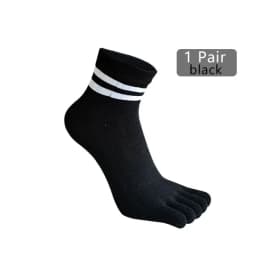 1/5 Pairs Five Finger Socks Women Girl Striped Cotton Solid Sweat-Absorbing Soft Endurable Toe Short Socks Student 4 Seasons