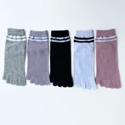 1/5 Pairs Five Finger Socks Women Girl Striped Cotton Solid Sweat-Absorbing Soft Endurable Toe Short Socks Student 4 Seasons
