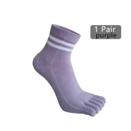 1/5 Pairs Five Finger Socks Women Girl Striped Cotton Solid Sweat-Absorbing Soft Endurable Toe Short Socks Student 4 Seasons