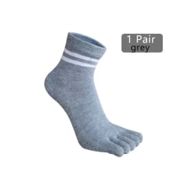 1/5 Pairs Five Finger Socks Women Girl Striped Cotton Solid Sweat-Absorbing Soft Endurable Toe Short Socks Student 4 Seasons