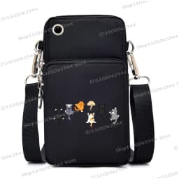 2024 Zipper Small Crossbody Bags Cartoon Anime Cat Women's Shoulder Purses and Handbags Girls Fashion Animal Mobile Phone Bag