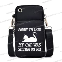 2024 Zipper Small Crossbody Bags Cartoon Anime Cat Women's Shoulder Purses and Handbags Girls Fashion Animal Mobile Phone Bag