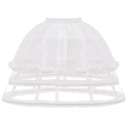 Womens Lolita Hollow Out Birdcage Petticoat 4 Hoops Pleated Ruffles Underskirt