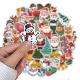 50PCS Christmas Stickers Snowman Santa Claus Exquisite Handheld Account Material Phone Case Laptop Luggage Bottle Waterproof