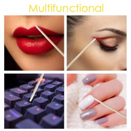 Microblading Cotton Swab with Wood Sticks Cotton Swabs Pointed Tip Dual-ended Cotton Tipped Applicator Makeup Remover(7mm)