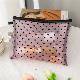1PCS Mini Transparent Heart Makeup Bag Women Portable Lipsticks Cosmetic Storage Pouch Ins Clear Ctue Small Make Up BagS