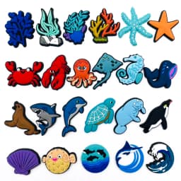 Shoe Charms animal sea wave shark Salamander tortoise Pins PVC DIY Sandals Accessories for Clogs Kids Party Favors X-mas Gifts