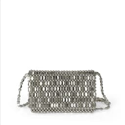 Summer New Blingbling Retro Silver Hollow Design Handmade Beaded Flip Phone Bag