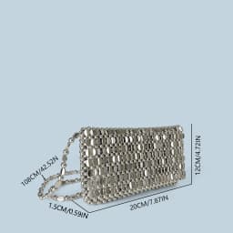 Summer New Blingbling Retro Silver Hollow Design Handmade Beaded Flip Phone Bag