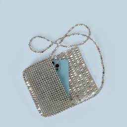 Summer New Blingbling Retro Silver Hollow Design Handmade Beaded Flip Phone Bag