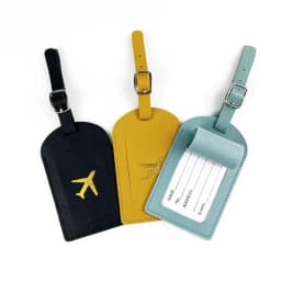 Stamped Leather Business Luggage Tag Suitcase Address Label Luggage Boarding Case Label Name ID Address Clip Travel Accessories