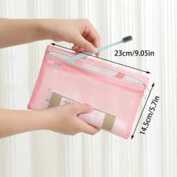 Pink Mesh Multi-Pocket Mini Makeup Bag Swimming Bag Portable Travel Storage Bag Portable Bath Bag Beach Bag One Pack