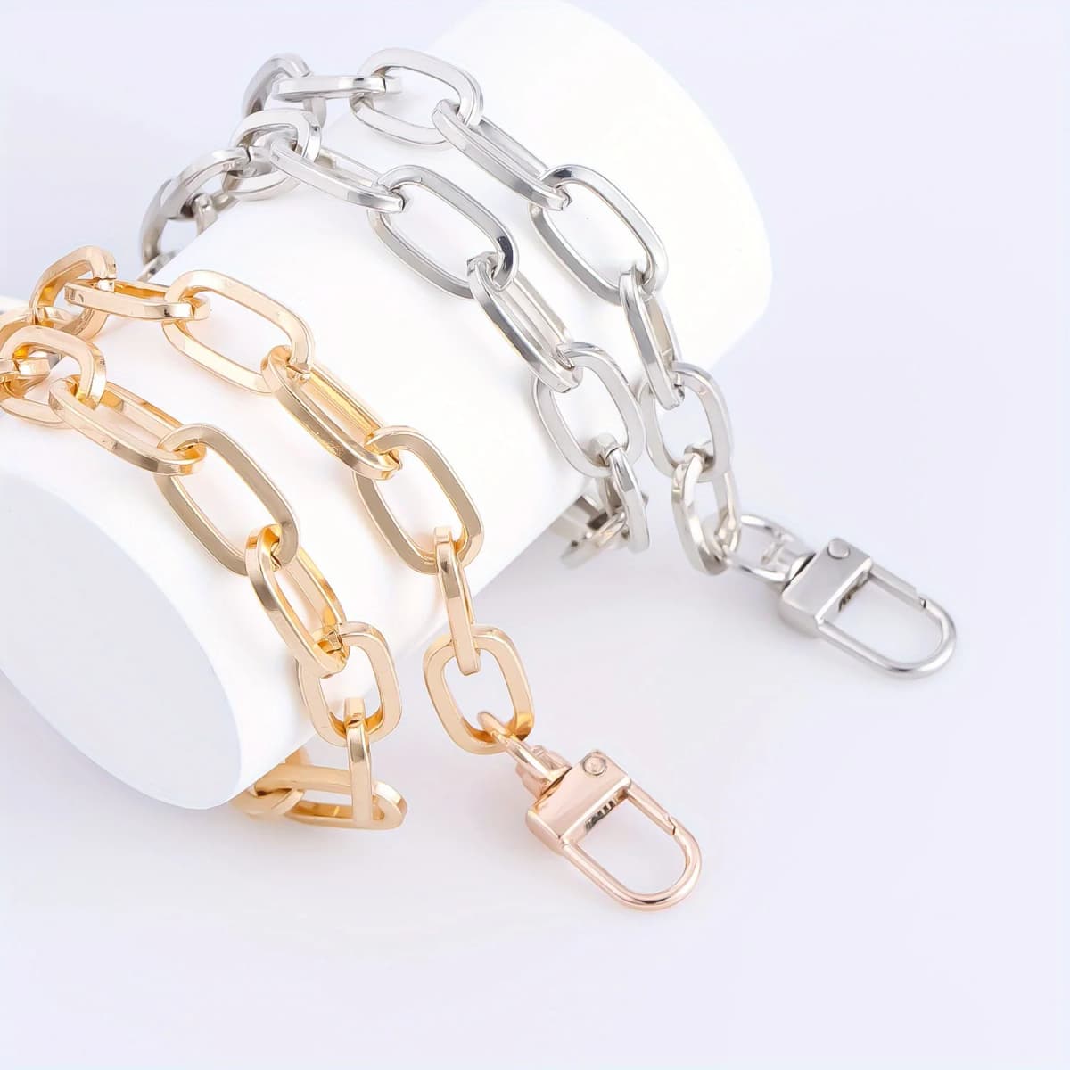 Purse Chain Strap O Shape DIY Metal Chain Cross body Chain Handbag Replacement Strap for Purse Accessories