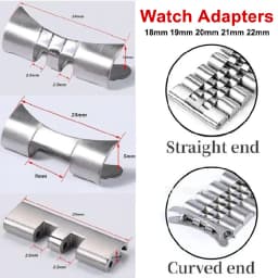 18/19/20/21/22mm Stainless Steel Strap Connectors for Oyster Jubilee Curved Flat End Link for Seiko SKX007 SKX009 Band Adapter