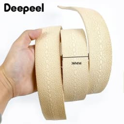 3.8cm*110/120cm Deepeel Embossed Belts First Layer Cowhide Waistband Genuine Leather Belt for Man DIY Handmade Accessories