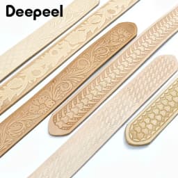 3.8cm*110/120cm Deepeel Embossed Belts First Layer Cowhide Waistband Genuine Leather Belt for Man DIY Handmade Accessories