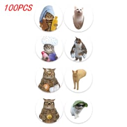 100-500pcs Cartoon Meme Cat Stickers For School Reward Stickers Classroom Decoration Encouragement Sticker For Student Teacher