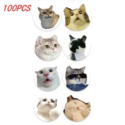 100-500pcs Cartoon Meme Cat Stickers For School Reward Stickers Classroom Decoration Encouragement Sticker For Student Teacher