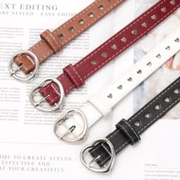 Women PU Leather Belt Hollow Out Loving Heart Ladies Waist Belt Personality Female Designer Jeans Pants Strap for Women Girls