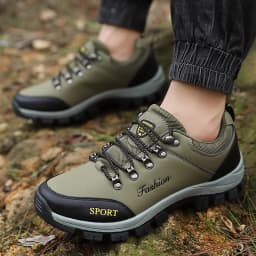 Men outdoor hiking shoes mountaineering sports shoes lace-up hiking outdoor comfortable non-slip thick-soled mountain shoes 46